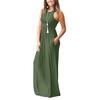 Women's Summer And Spring European And American Solid Color Pocket Drees