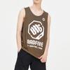 Li Ning Basketball Series Letter Print Loose Sleeveless Tank Top Men Tops Black Oil-Yellow AAYP099-1
