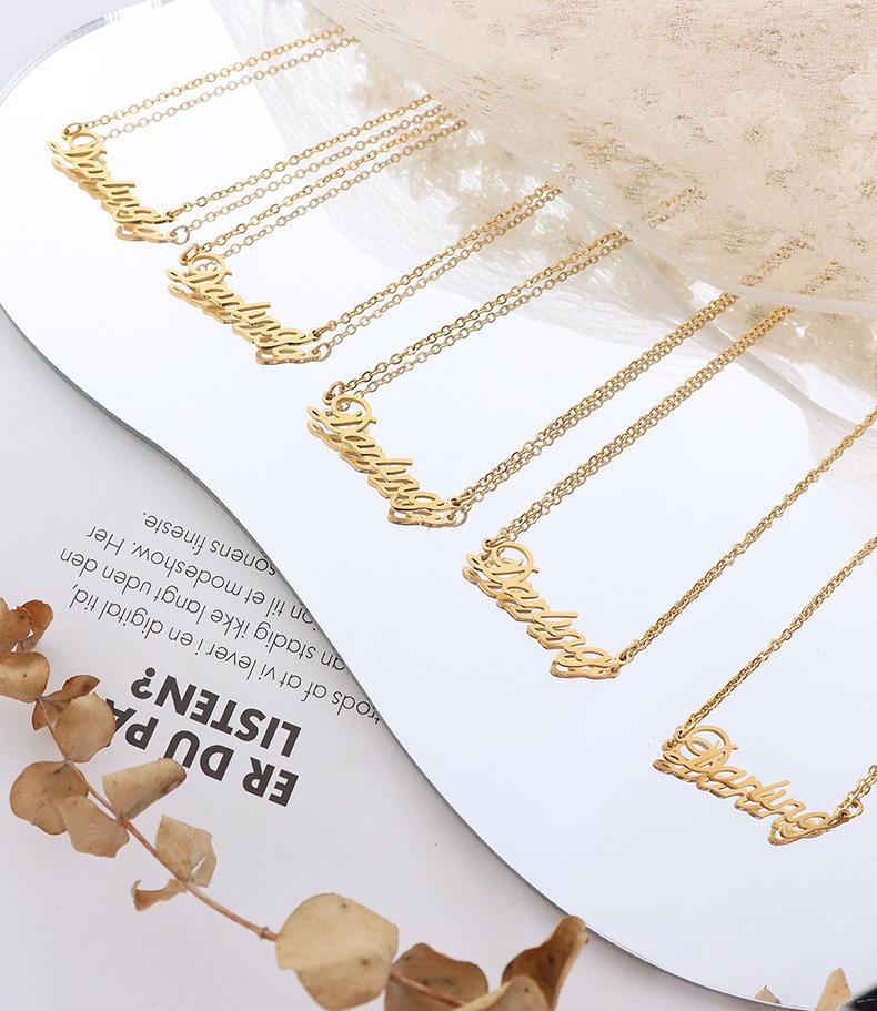 Trendy Japanese-Korean Style English Letter Pendant Necklace for Best Friends