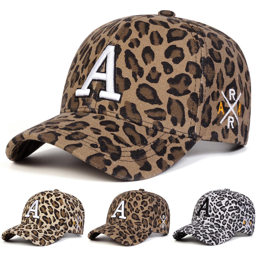 Cappellini da Baseball Unisex con Ricamo Lettera A Stampa Leopardo Primavera e Autunno Regolabili da Esterno Cappelli Casual Cappello Parasole Cappellino Sportivo