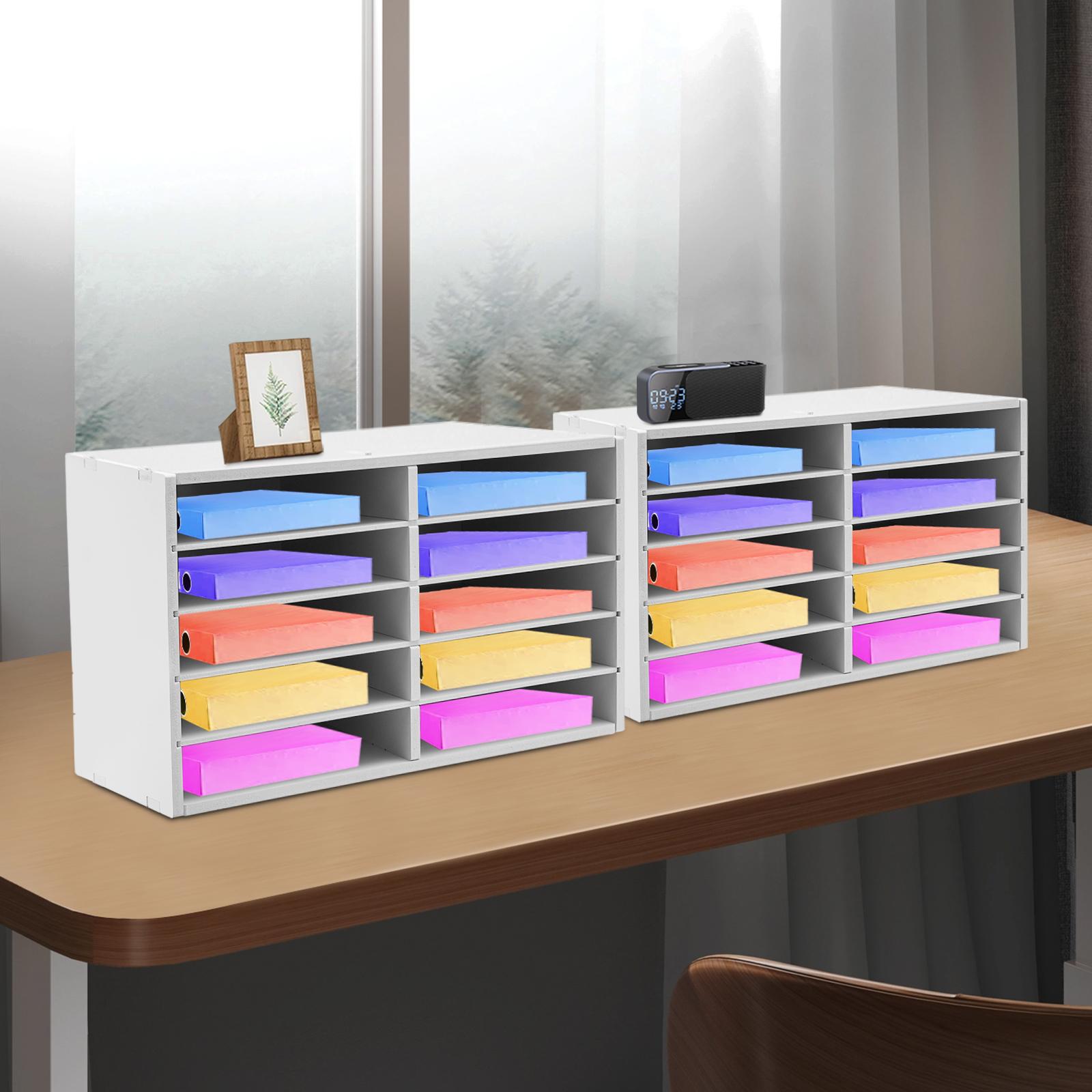 

2 Pcs 10 Cabinet File Storage Cabinet,White Rectangular Desktop Paper Storage Cabinets for Study,Bedroom,Living Room білий