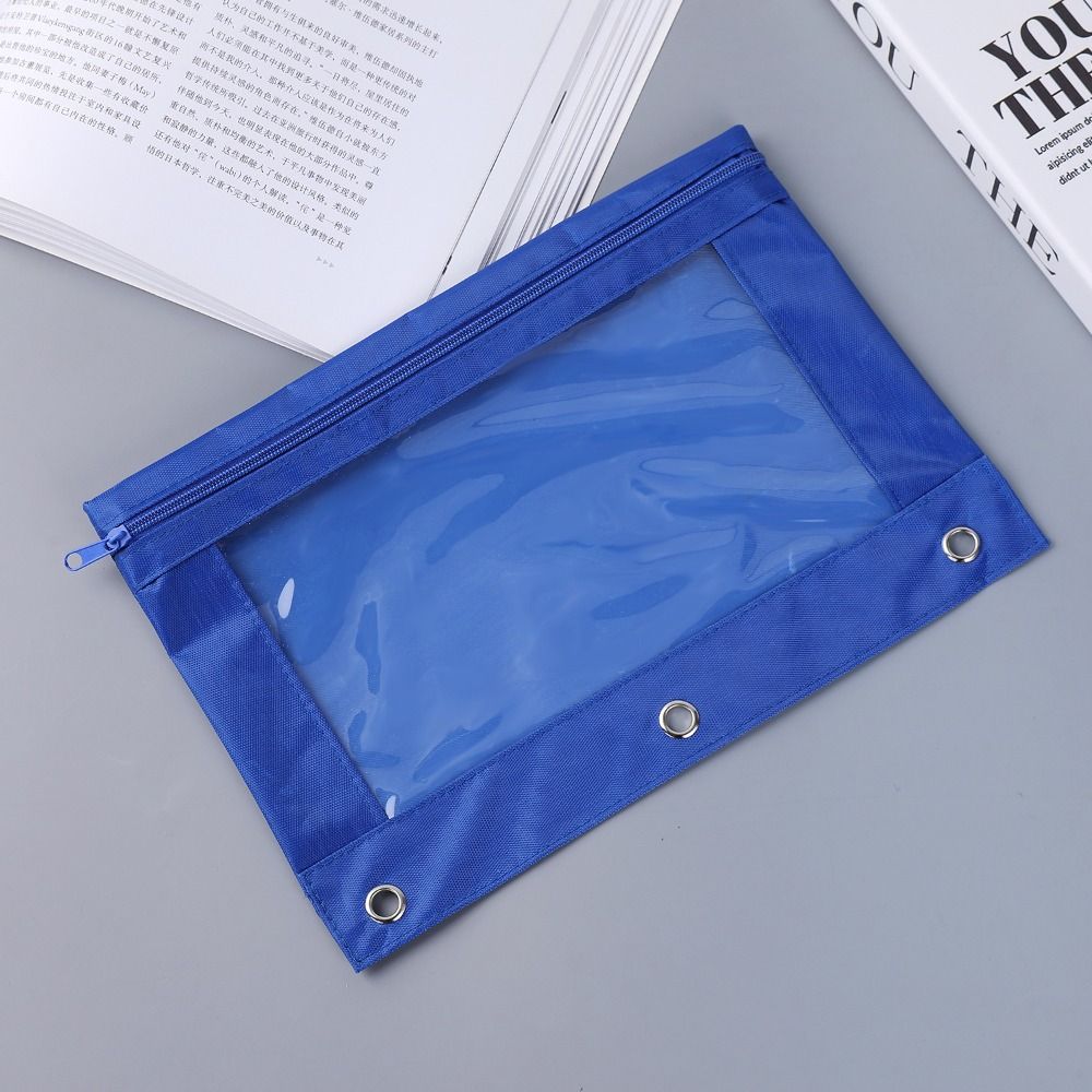 B5 Storage Bag with 3 Rings Pencil Case New Binder Pencil Pouch Pen Case