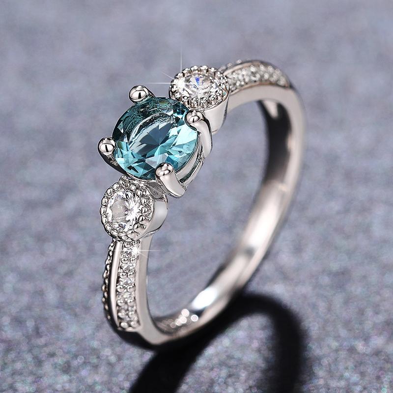 Huitan Trendy Women Wedding Rings Color Thin Ring Temperament Elegant Bridal Marriage Engagement Bands Accessory Jewelry