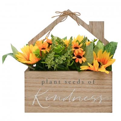 Country Living Plantează Semințe de Bunătate Jardineră Casă din Lemn cu Flori Artificiale