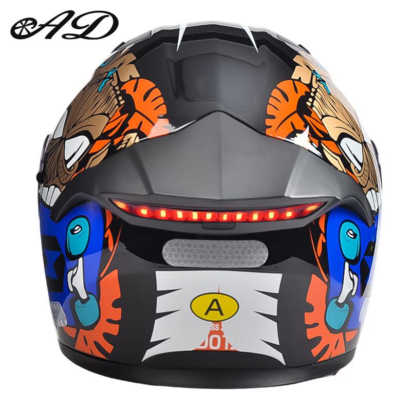 Smart Motorcycle Helmet with Flip-up Taillight for All-Season Off-road Riding