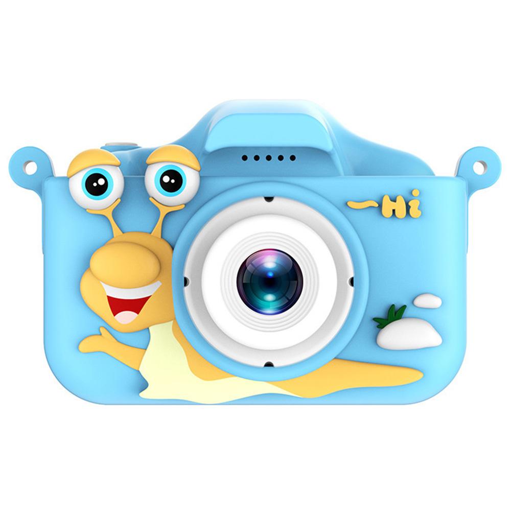 

2.0 Inch Dual Lens Kids Digital Camera Cartoon Snail Design Video Recorder with 32G TF Card+Card Reader Blue