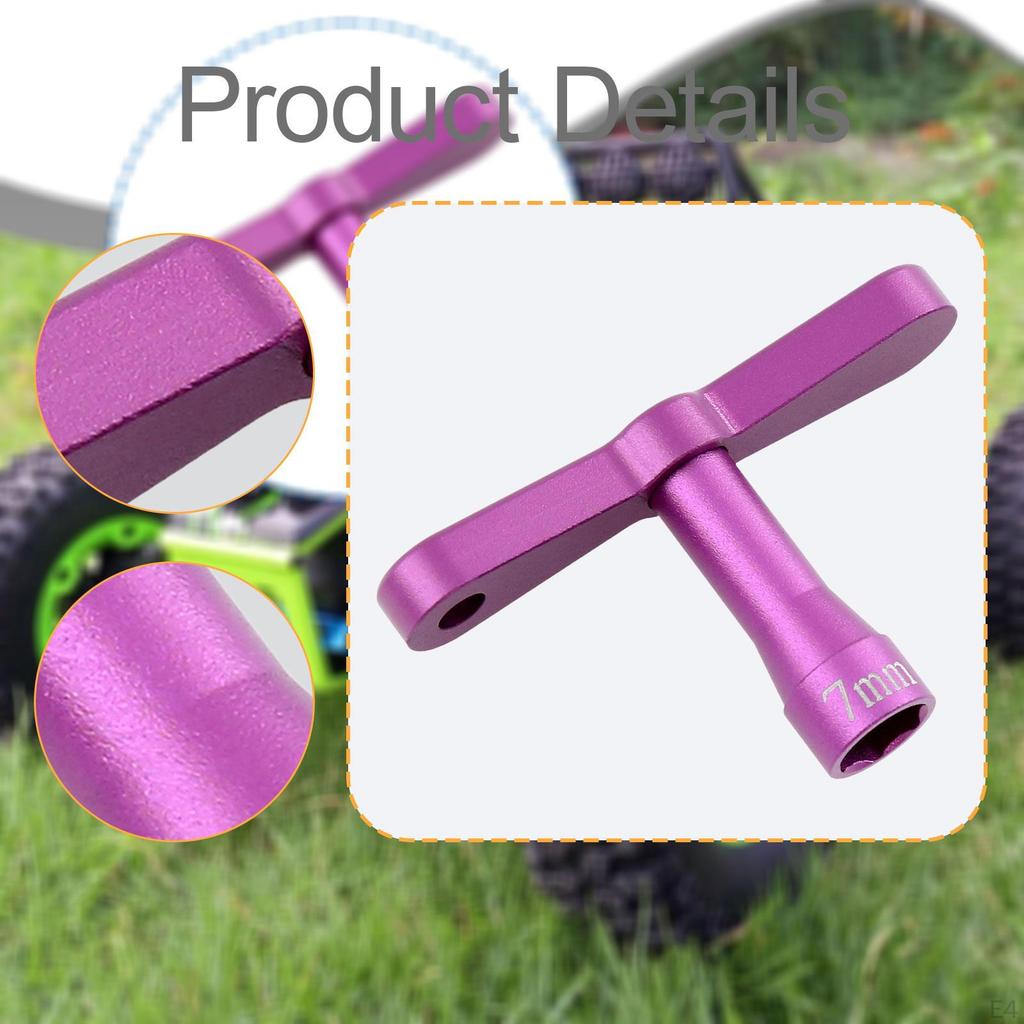 RC Car 7mm Hex Sleeve Wheel Nut Spanner Metal Multifunctional Professional Repair Tool T Handle
