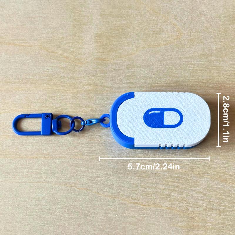 Mini Sliding Pill Box Keychain Medication Organizer Multiple Compartments Travel Pill Organizer Portable Pill Pod Tablet Case