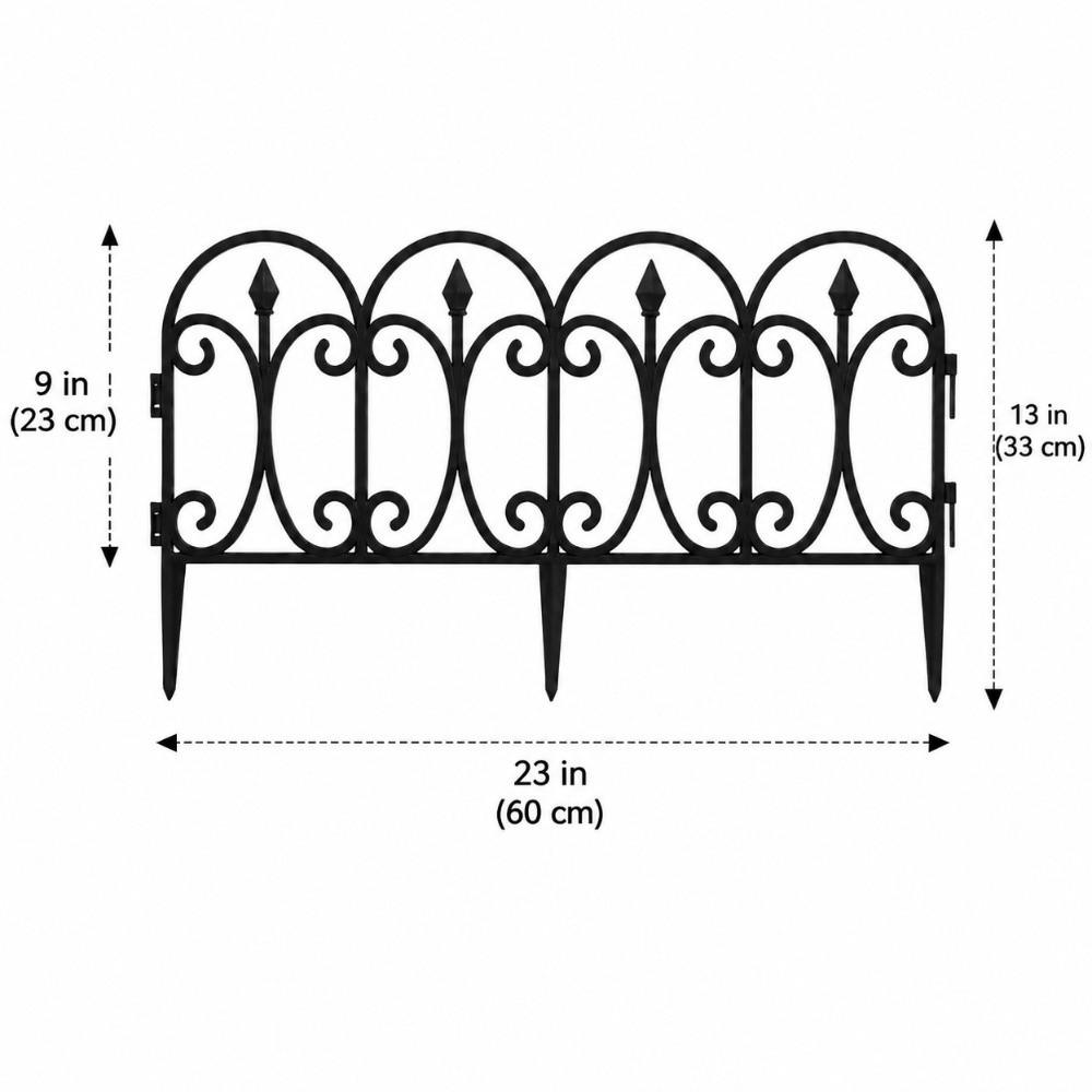 5pcs Waterproof Decorative Garden Fence 23in ×13in Plastic Landscape Barrier Patio Yard