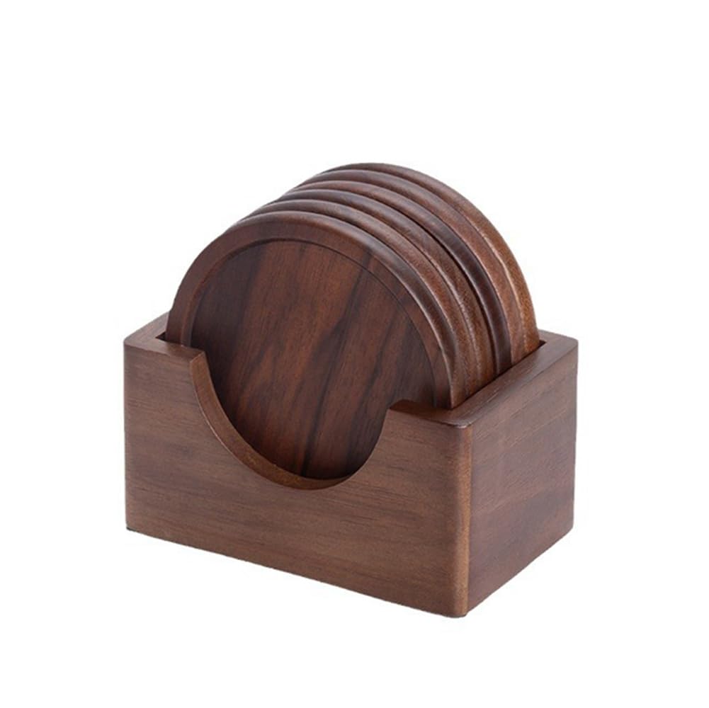 

Sakulaya 3D Natural Wooden Insulation Walnut Набор из 6 подставок под стакан, Круглый, Деревянный, Ударопрочный, Легкий, Подставка, Подставка, Чай, Кафе, Дерево, (держатель