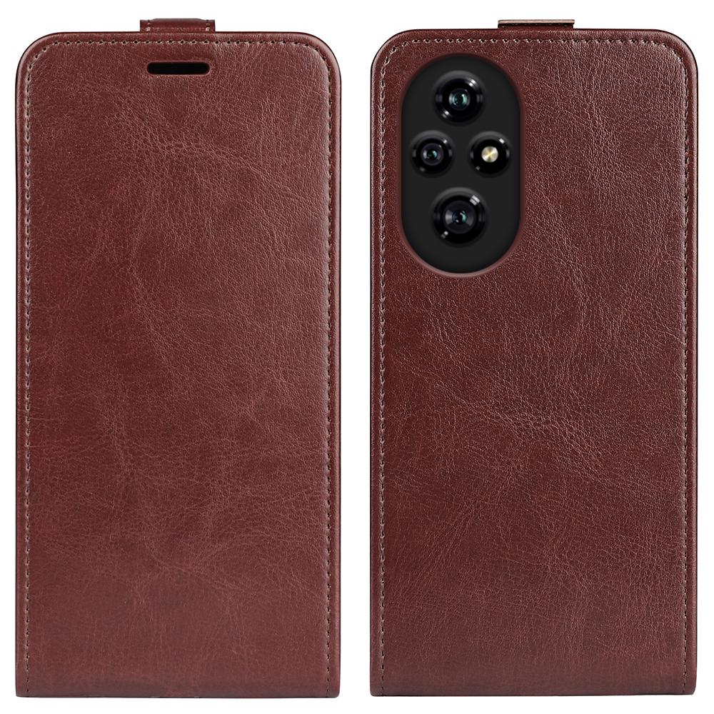 

Чехол For Honor 200 Pro 5G Crazy Horse Texture Leather Phone Cover с отделениями для карт и вертикальным откидным верхом Brown