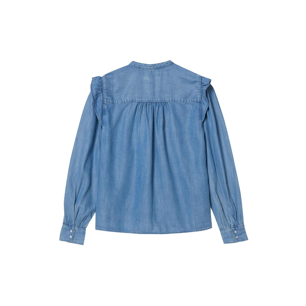 Levis Standard Sweet Cool Ruffle Denim Shirt Women Tops A8688-0021