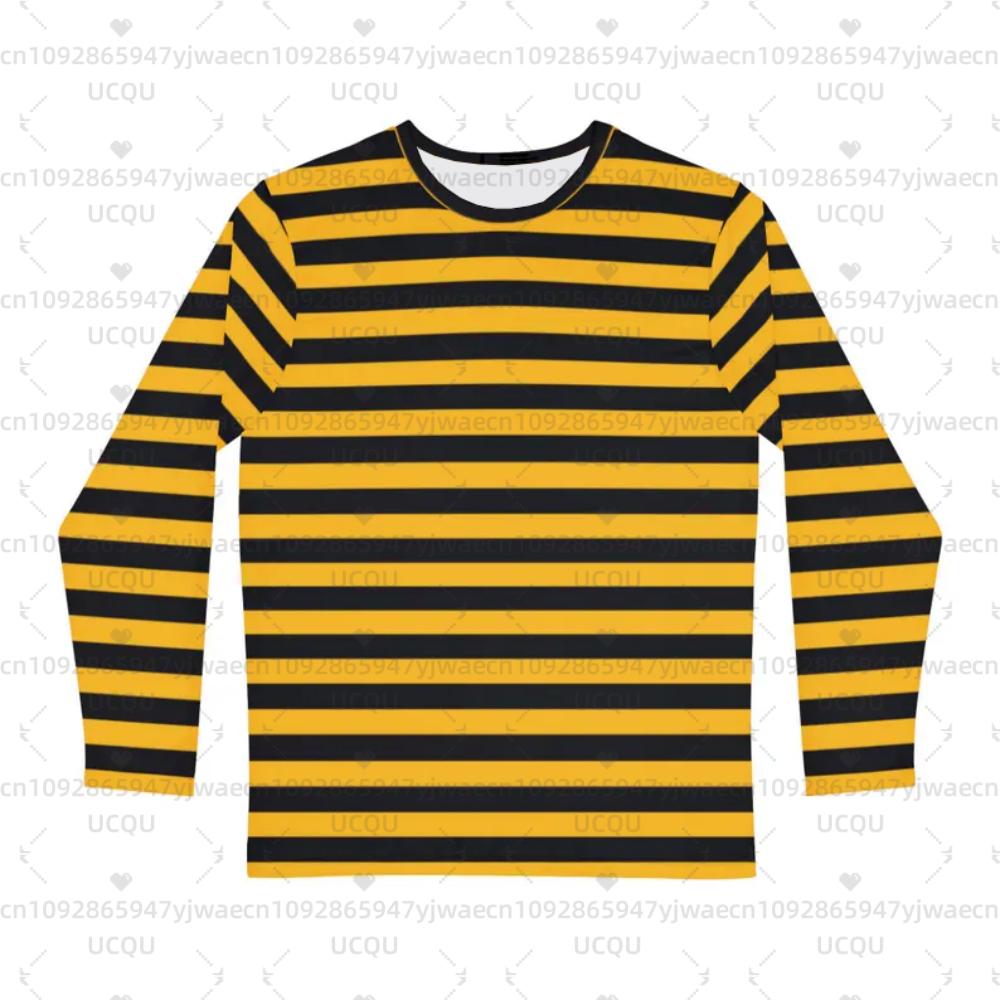 Men Stylish Striped Long Sleeve T-shirt Casual Wear Gift for Him Everyday Comfort Ideal for Men's Women's Short Sleeve T-shirt