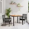vidaXL 3-Piece Dining Set Black Wood Durable 3334901