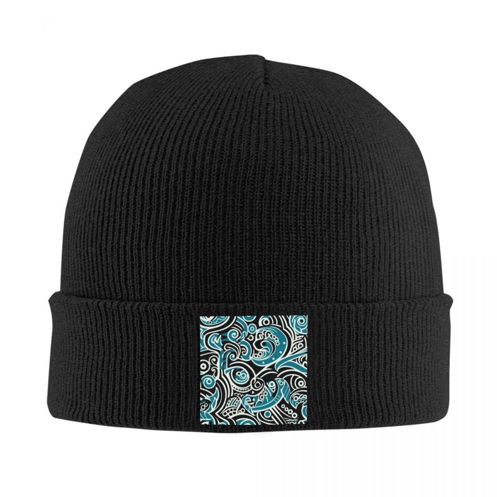Kowhaiwhai Maori Pattern Warm Knitted Cap Winter Knit Bonnet Hat Skullies Beanies Hip Hop Caps for Unisex