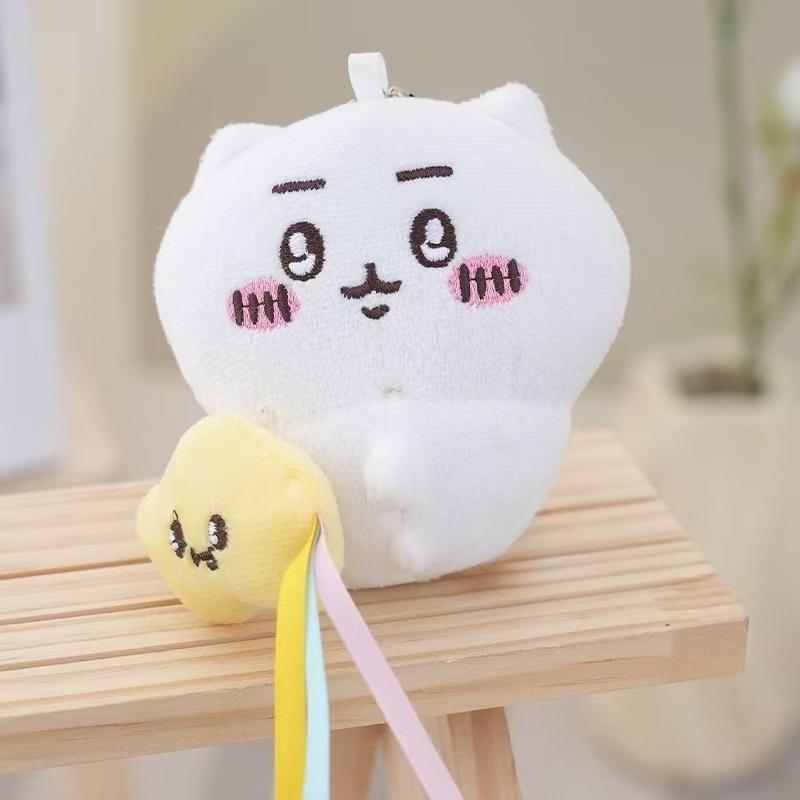 Hachiware Self Deprecating Usagi Bear Plushy Keycharm Sweet Tiny Feet Hangable Plushie Cushioned Creature Pouch Bauble Present