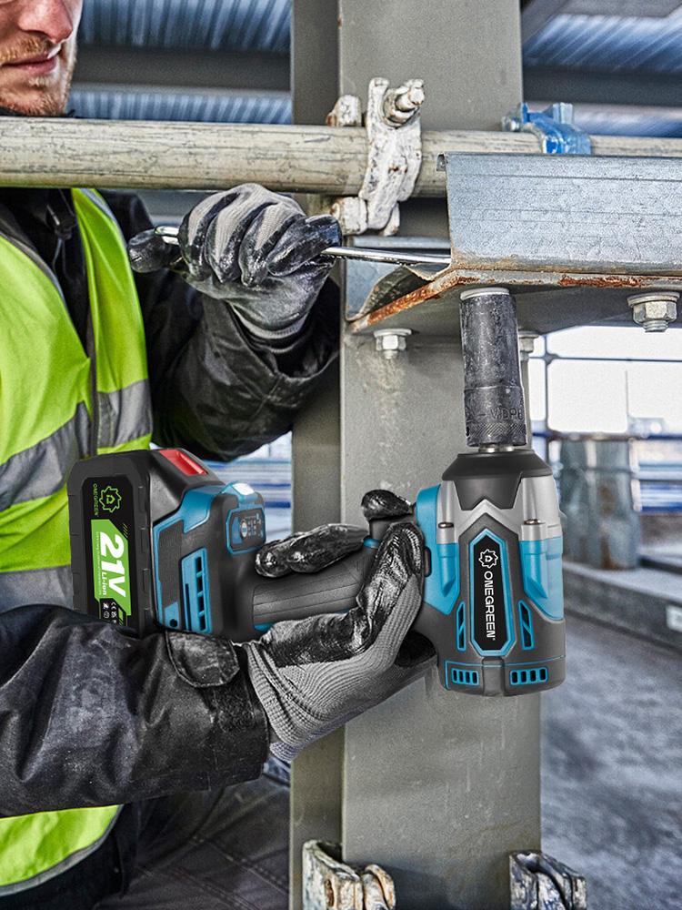 ONEGREEN Brushless 1000N.M Electric Impact Wrench 1/2" Cordless Drill Screwdriver Car Repair Power Tool For Makita Battery Pin