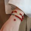 Natural Nanhong Agate Bracelet, Women'S Double Circle Transfer Bead Bracelet. Fashion Women Daily Jewelry Lucky Gift