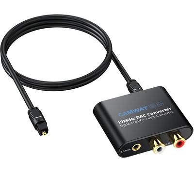 CAMWAY 192kHz Optical Digital Analog Audio Converter DAC Converter SPDIF To RCA Optical Digital Converter Toslink To Audio Converter RCA Audio Adapter