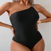 Single Shoulder Slimming One-piece Swimsuit Women's High-end Sense Bikini Beach Conservative