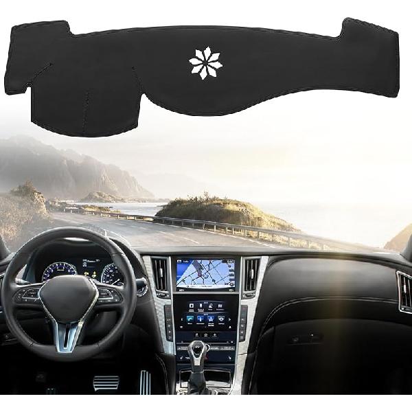 Leather Dashboard Dash Cover Mat Carpet PU Compatible With - Chevrolet Silverado&GMC Sierra 1500/2500HD/3500HD(Non-Compatible Hyundai Sonata NF)