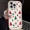 Colorful Christmas Tree Snowflake Plain Case for iPhone 17 Air 16 E 15 14 Plus 13 12 Mini 11 Pro Max Liquid Silicone Back Cover