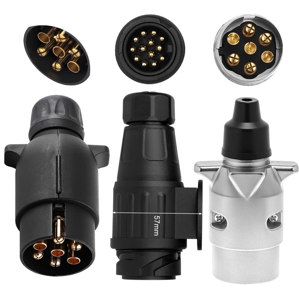 Set Priză și Ștecher 12V cu 7/13 Pini pentru Remorcă Stecher Remorcă Rulotă Priza Rulotă Conector cuplare Remorcă Auto Stecher EU