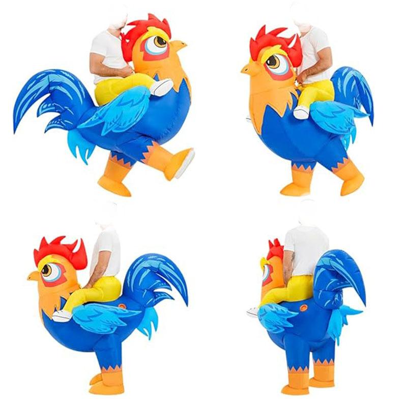 Halloween Cross Border Cartoon Cycling Doll Costume Performance Party Props Festival Performance Colorful Rooster Inflatable Clothing