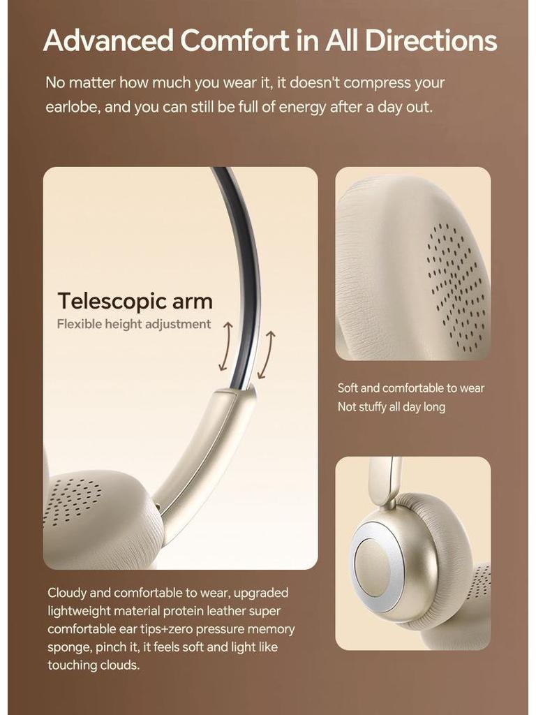 Retro Wireless Bluetooth Headset with Noise Cancelling & Long Battery Life