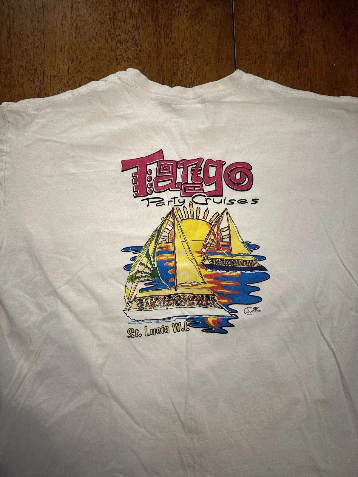St. Lucia Island Tango Party Cruises T-shirt 2XL Rasta Art 4XL