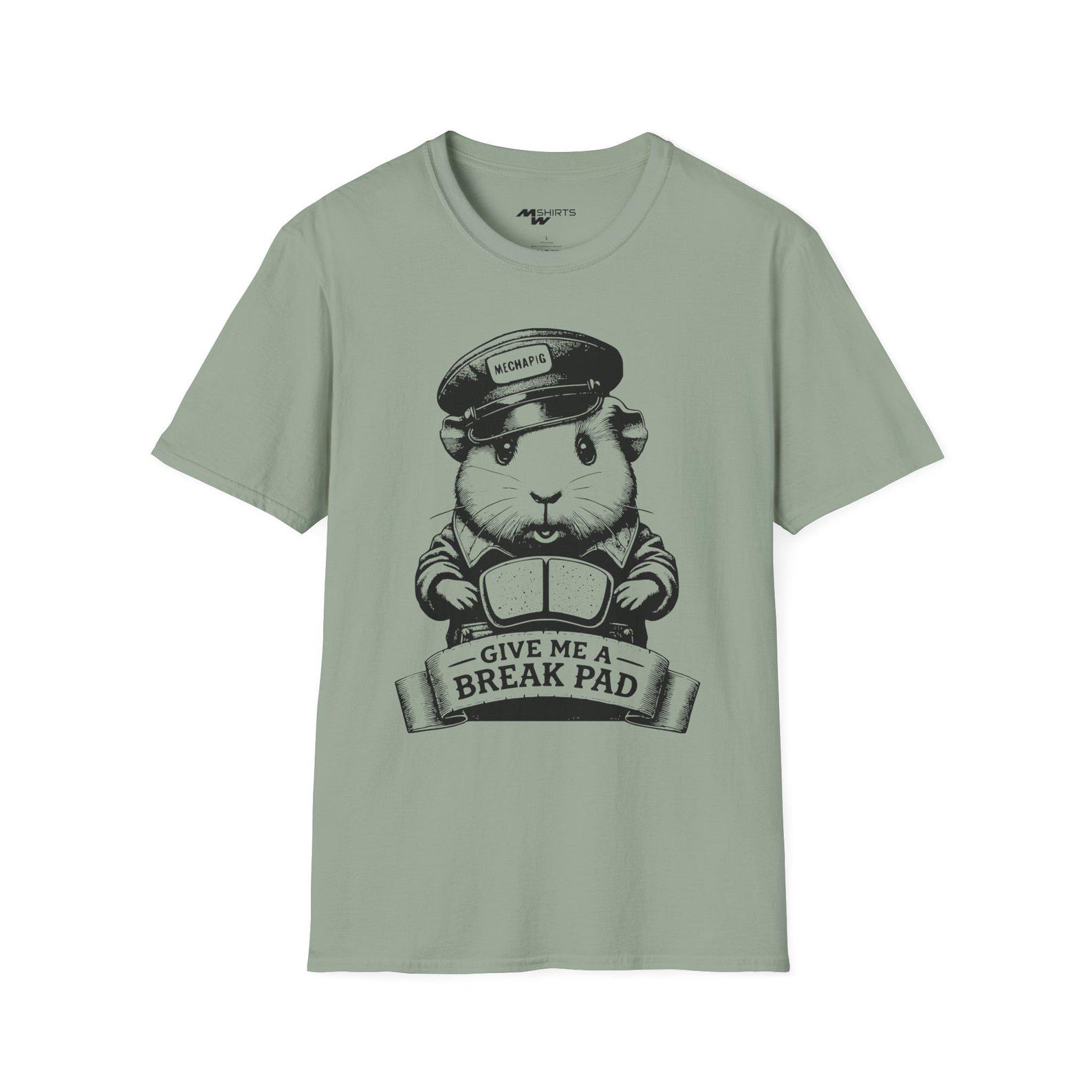 Mechanic Guinea Pig T-Shirt: Vintage Engraving, Funny Animal Tee S