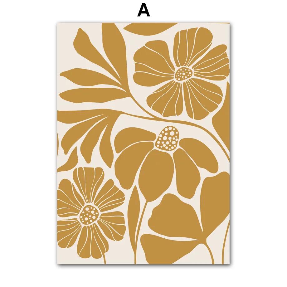 Minimalistyczny Kwiat Słońce Kolor Bloku Tęcza Sztuka Ścienna Skandynawskie Plakaty Abstrakcyjne Obrazy Do Dekoracji Salonu Wydruki na Płótnie Malarstwo