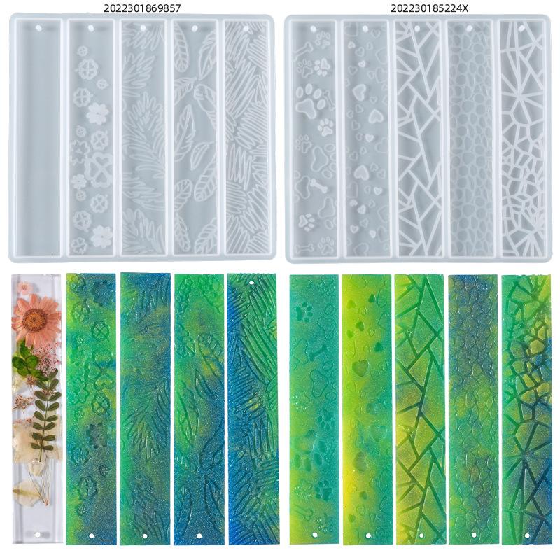 New Laser Bookmark Silicone Mold Multi Shape Epoxy Resin Mould Holographic Light For DIY Decor Craft Jewelry Making Tools