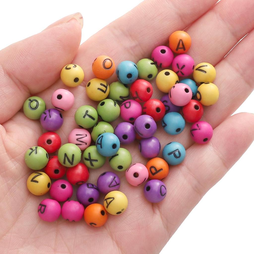220Pcs Acrylic Beads Letter Round Loose Beads For DIY Necklace Bracelet Earrings Jewelry Making Craft Accessories