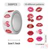 500Pcs/Roll Blazing Red Lips Kids Rewards Stickers - DIY Scrapbooks Album Decor Sealing Label Decals