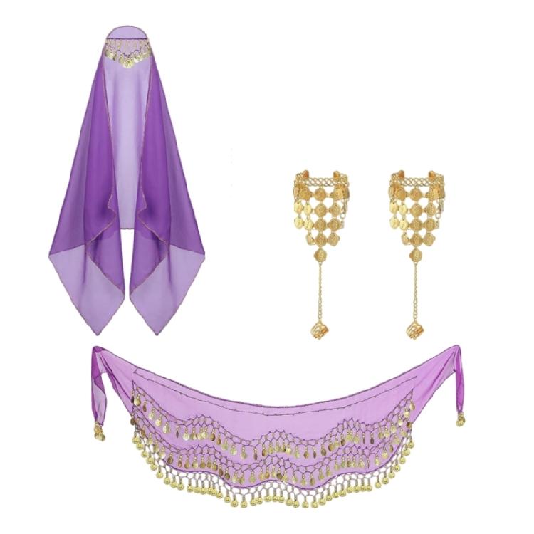 Beginner Belly Dance Starter Kit Waist Scarf Bracelet Headband Set Ideal For Performers Costume Accessories