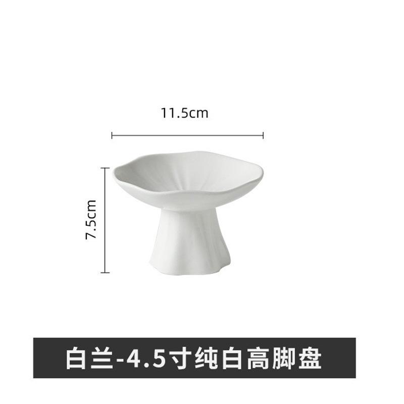 Ceramic light luxury home kitchen snacks high plate advanced sense display dish snacks cold dishes creative fruit tray meal