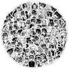 100 Waterproof Hanako-kun Stickers - Black & White Anime Character Decor for Suitcases, Water Bottles, and Desktops