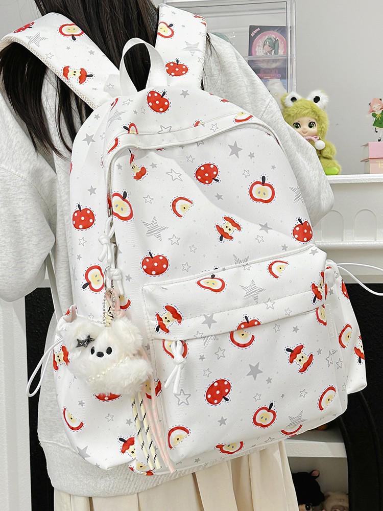 Lightweight Cute Print Backpack for Middle & High School Girls: Large Capacity