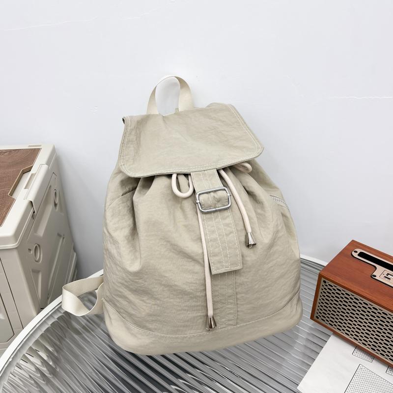 College Style Student School Bag Women Solid Color Backpack Nylon Backpack Men's Outdoor Sports Bag