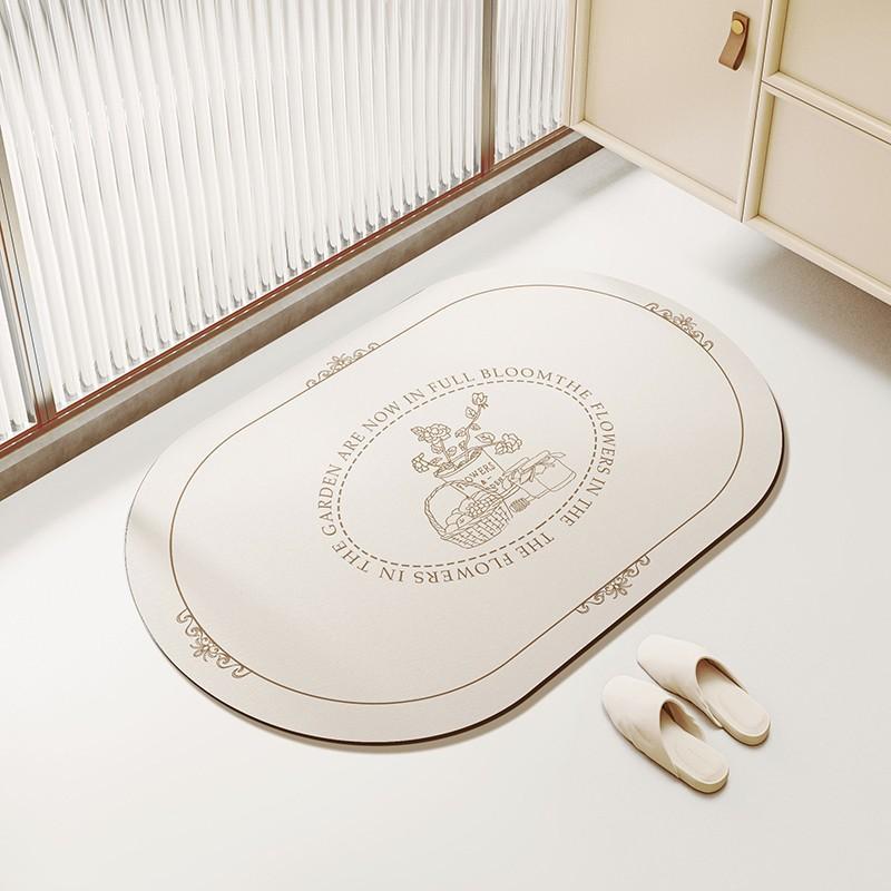 Simple Bathroom Floor Mat, Diatom Mud Cushion, Toilet, Shower Room Door, Water Absorption Quick-Drying Toilet Non-Slip Mat