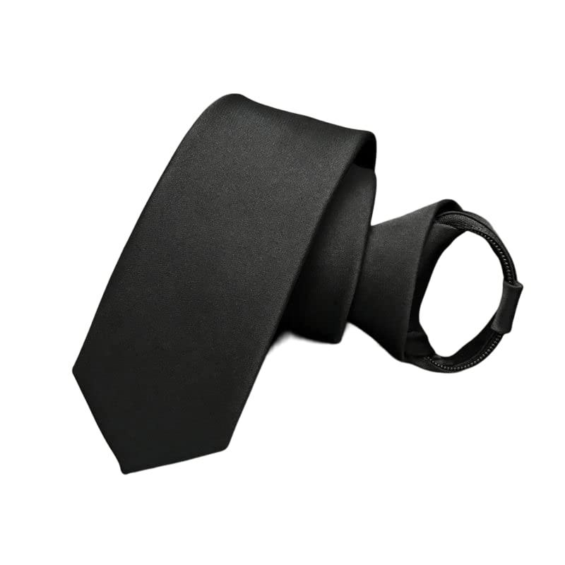 [NECOTIA] [Amazon Exclusive Brand] One-touch fastening tie for funerals  Matte Black, Solid Color (5cm, 6cm, 8cm) (8cm wide, 48cm One-touch fastening