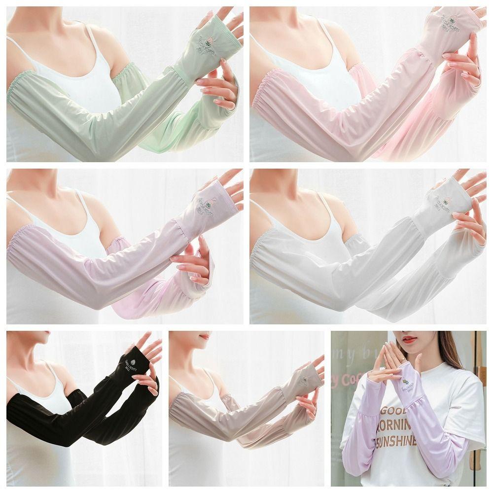 Ice Silk Ice Silk Sleeve Polyester Fibre Arm Sleeves Fashion Arm Sleeves Cover  Summer