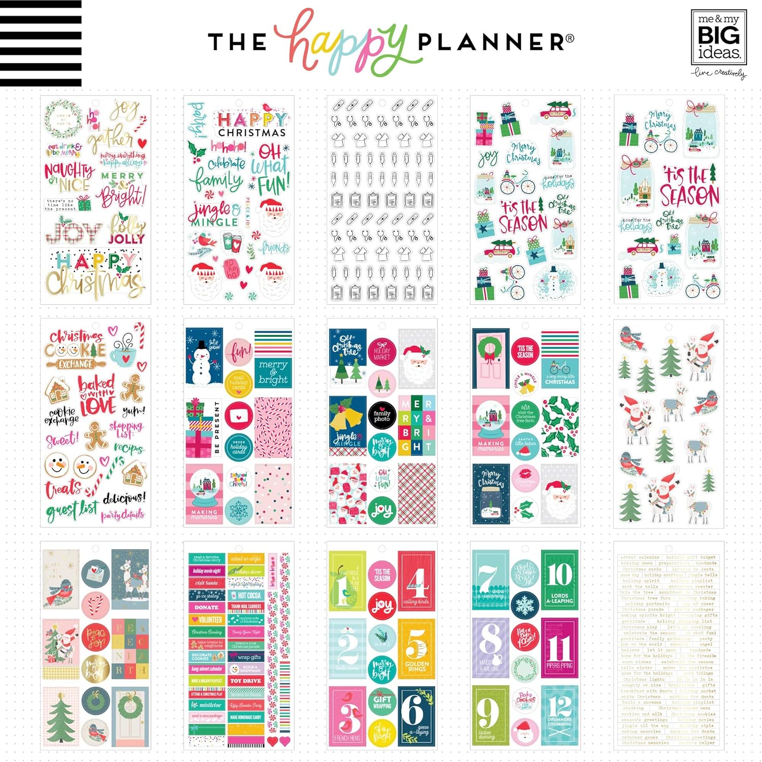 

ME & MY BIG IDEAS Happy Planner STCKRS, Рождественская радость, 979/уп.
