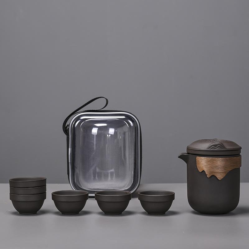 Travel Tea Set Kuaike Cup One Pot Six Cups Teapot Tea Cup Portable Simple Kung Fu Tea Set Outdoor Tea Maker