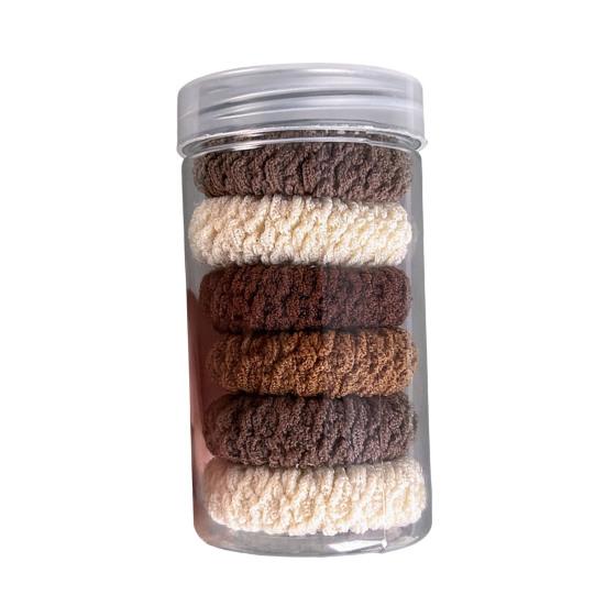 6Pcs Hair Ropes Ponytails Buns Braids Anti-Slip Headbands Soft Seamless Elastic Hair Ties Hair Accessories