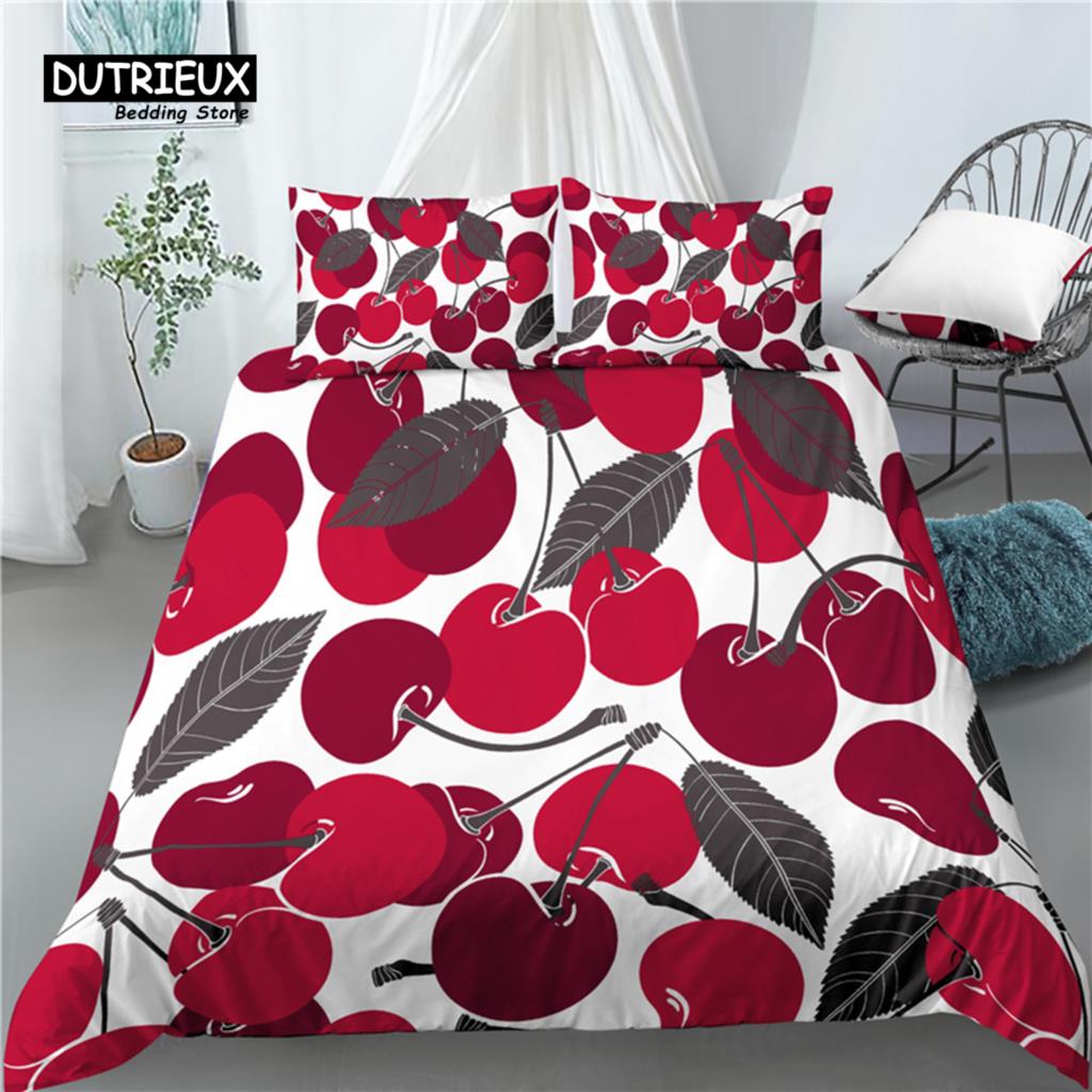 

Главная Жизнь Роскошь Вишневый Принт 2/3 Шт Удобный Пододеяльник Наволочка Постельное Белье Комплект Королева и Король Размер ЕС/США/Австралия EU single(135x200cm)
