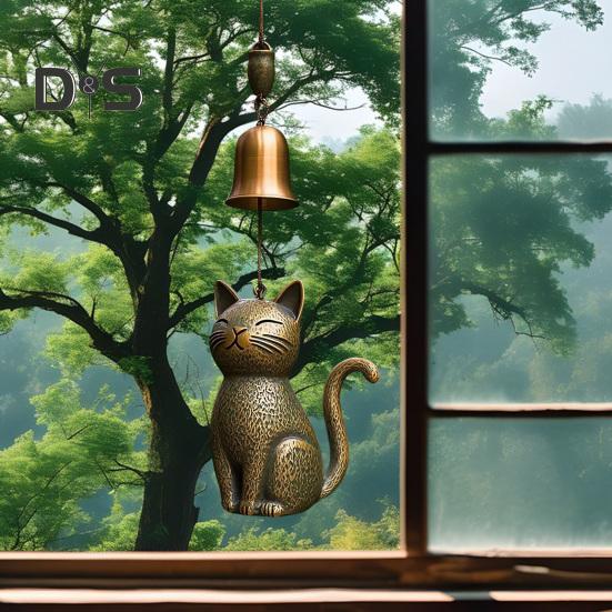 Kočičí zvonkohra venkovní design kotěte zvonkohra zahrada kovová kočičí soška závěsná pamětní ozdoba na dekoraci verandy dárek pro milovníky koček