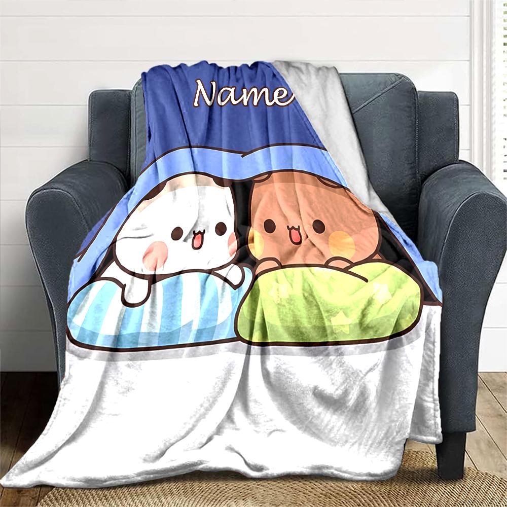 Personalisierter Name Persönlichkeit Bubu Dudu (4) Decke Weich & Warm Sofa Büro Bett Reise Mittagspause Decke, Geschenk Geeignet für Alle Jahreszeiten