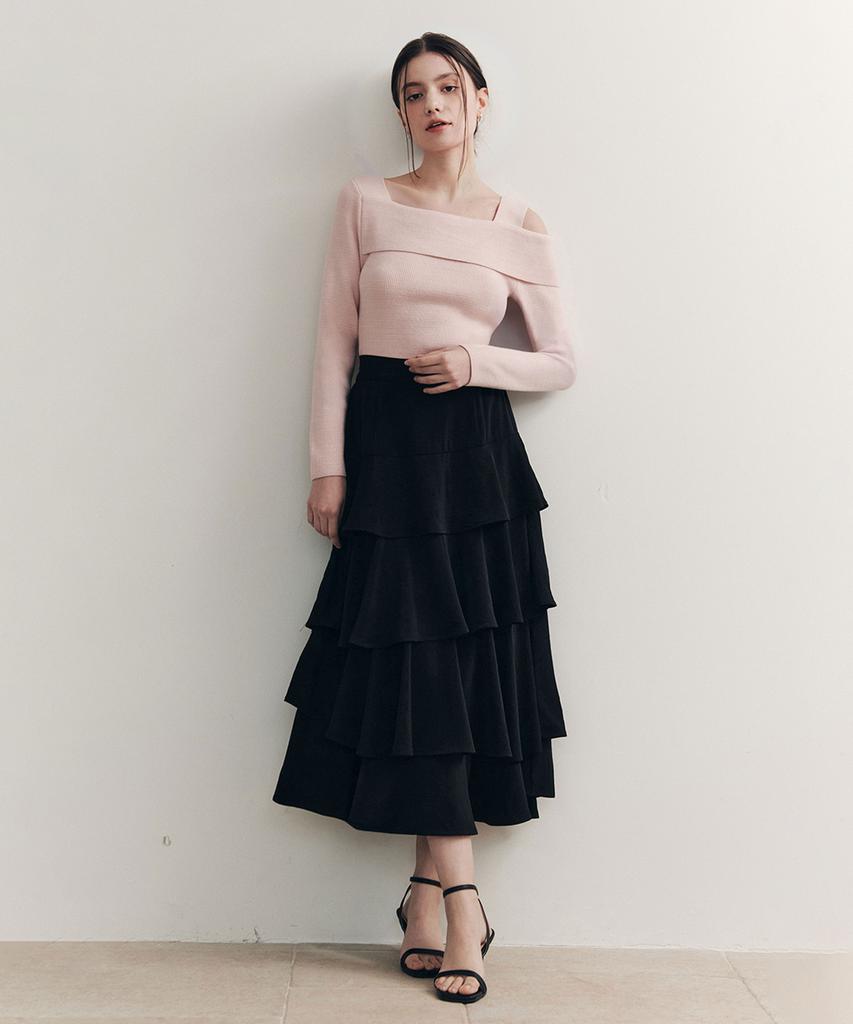 Zero Street [3 Colors] Tiered Flare Skirt